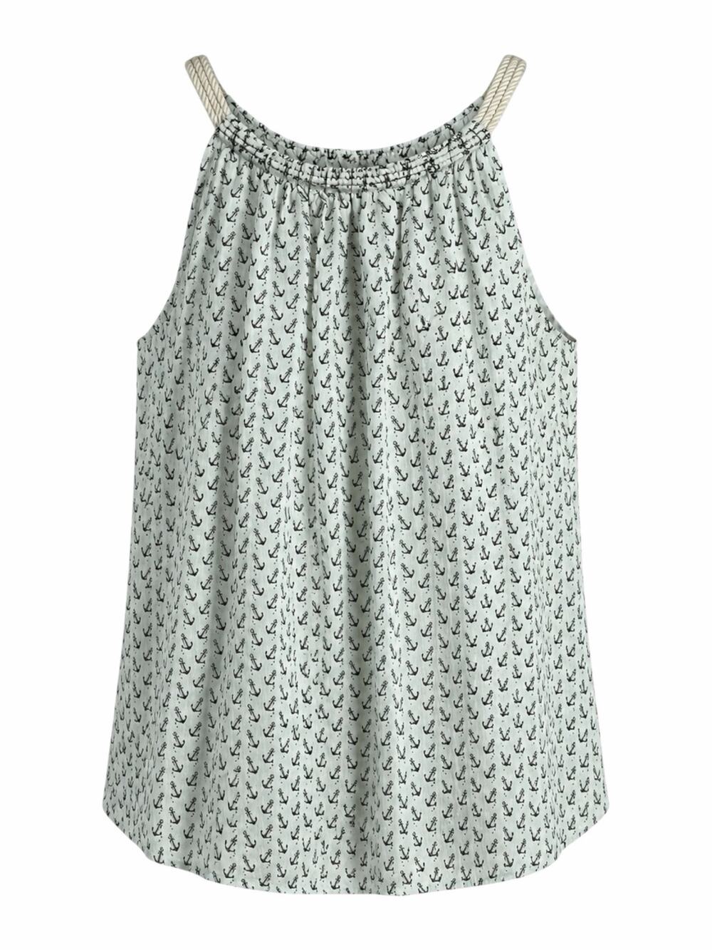J. Crew Anchor Printed Rope Halter Neck Top Cream Size XS